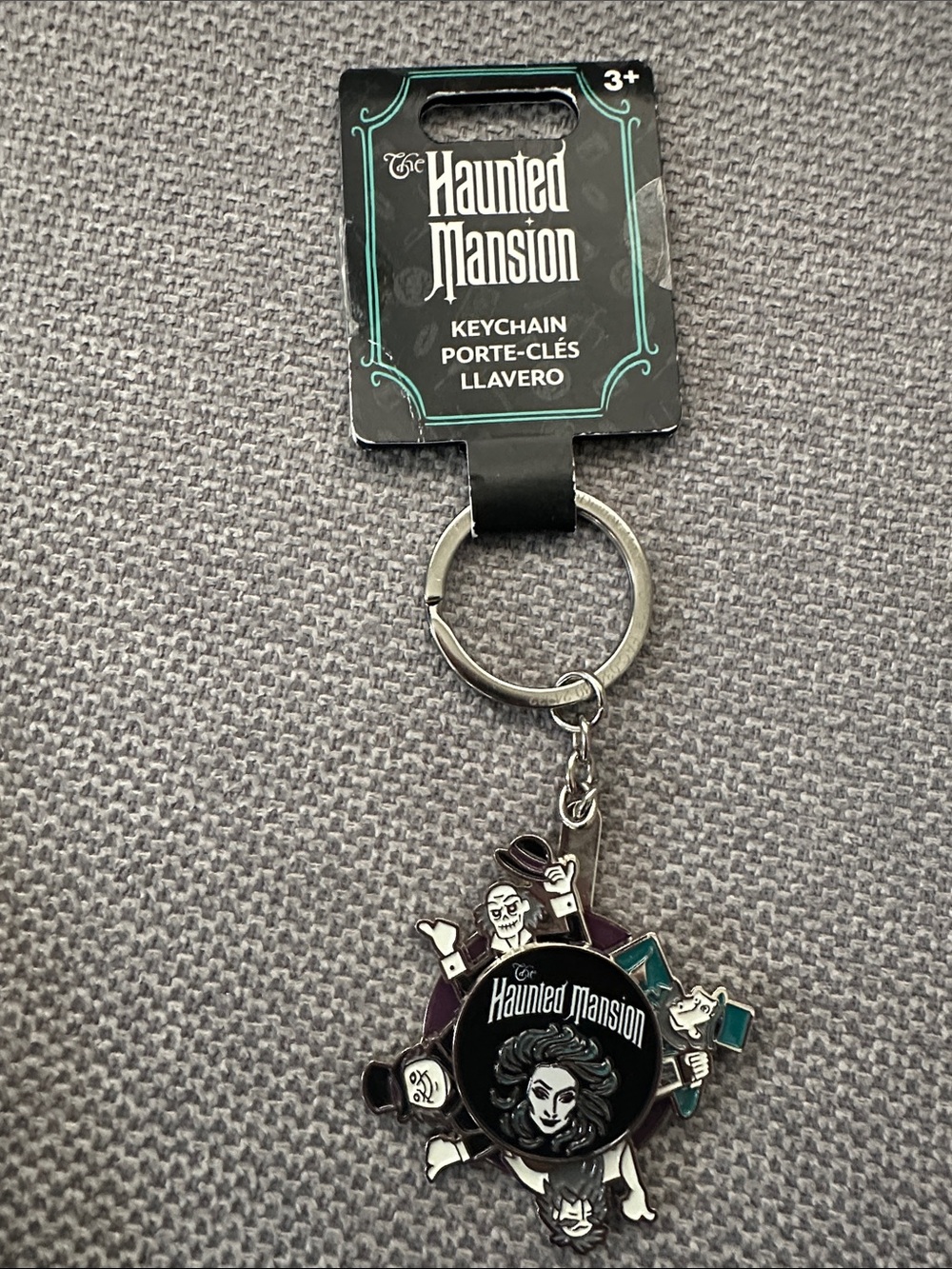 Disney Parks Haunted Mansion Enamel Keychain - Black & Teal BNWT